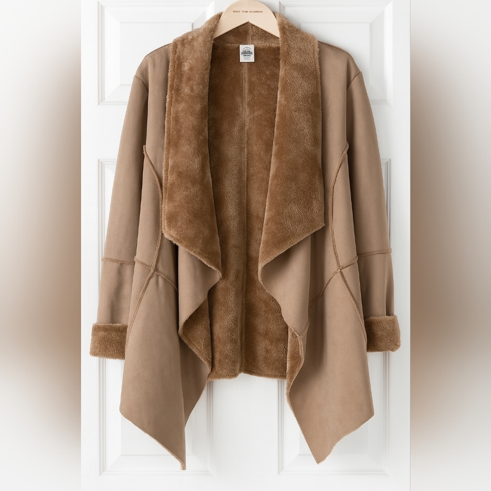 Women's Brown Faux Fur Lined Jacket